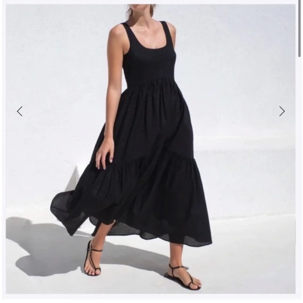 AYR The Magic Hour Long Black Sleeveless Maxi Dress A Line Scoop Neck Sz XL
